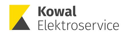 Kowal Elektroservice Logo, Partner von AS-Bau-OWL, spezialisiert auf Elektrodienstleistungen in der Bauindustrie.
