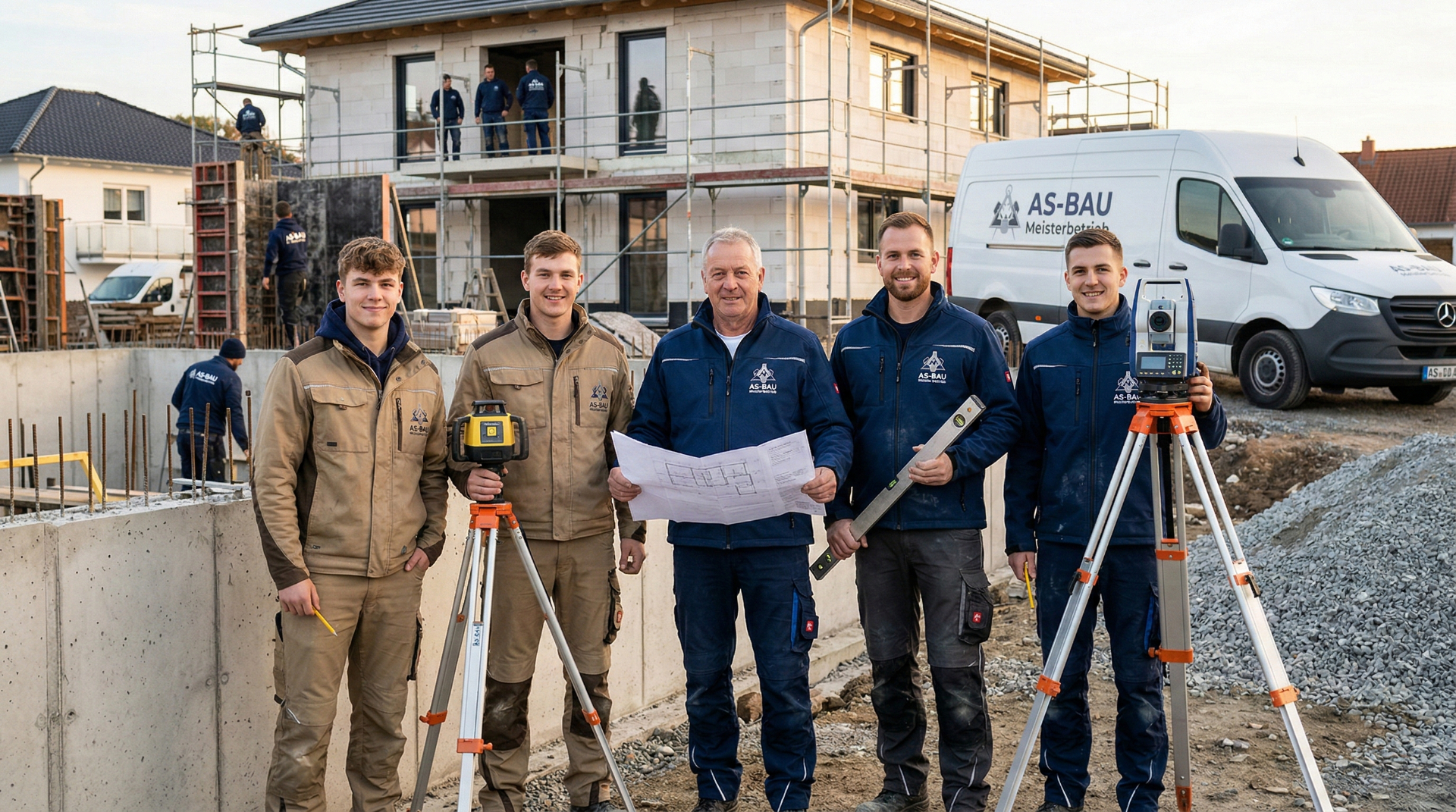 Das Team von AS-Bau auf der Baustelle