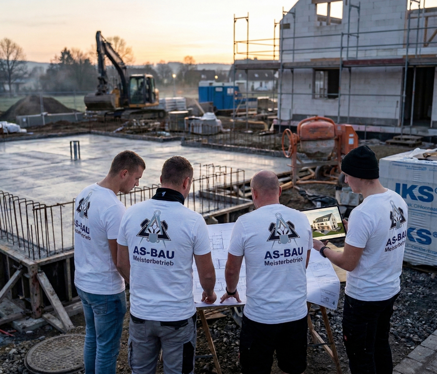 AS-Bau Team auf der Baustelle